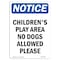 Signmission OSHA Notice, 5" Height, Children'S Play Area No Dogs Allowed Sign, 5" X 3.5", Portrait OS-NS-D-35-V-10588 - alternate 1